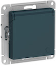 Розетка AtlasDesign (16 А, под рамку, шторки, крышка, с/у, з/к, изумруд)