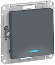 Выключатель одноклавишный AtlasDesign (10 А, под рамку, подсветка, с/у, грифель)