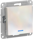Выключатель одноклавишный AtlasDesign (10 А, под рамку, подсветка, с/у, жемчуг)