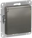 Розетка AtlasDesign (16 А, под рамку, шторки, крышка, с/у, з/к, сталь)