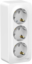 Розетка Blanca тройная с изоляционной пластиной (16 А, в сборе, з/к, шторки, о/у, белая)