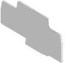 End plate, for terminal block, 4 points, 2,5mm2, grey