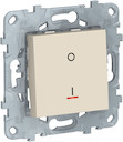 UNICA NEW выключатель двухполюсный, 1-кл., с индик., сх. 2а, 16 AX, 250 В, БЕЖ