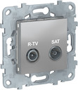 UNICA NEW розетка R-TV/SAT, оконечная, алюминий