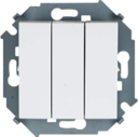 Выключатель трехклавишный Simon 15 (10 А, под рамку, скрытая установка, белый)