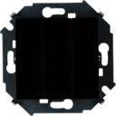 Выключатель трехклавишный Simon 15 (10 А, под рамку, скрытая установка, черный глянец)
