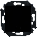 Выключатель одноклавишный Simon 15 (16 А, подсветка, под рамку, скрытая установка, черный глянец)