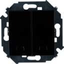 Выключатель двухклавишный Simon 15 (16 А, подсветка, под рамку, скрытая установка, черный глянец)