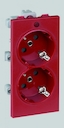Розетка S-модуль двойная Connect (16 А, з/к, под рамку, скрытая установка, красная)