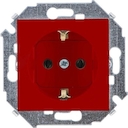 Розетка одинарная Simon 15 (16 А, з/к, под рамку, скрытая установка, красная)