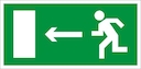 СТ Пиктограмма для аварийного светильника наклейка Путь эвакуации ПЭУ 091 Указатель двери левосторонний (250х115) SIRAH