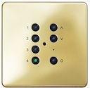 7-кнопочный модуль 125201, полированная латунь