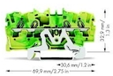 Клемма 4-проводная с заземлением 2,5мм цвет ж/з