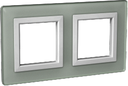 Рамка из натурального стекла, Avanti, белая, 4 модуля