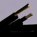 Труба ПНД гибкая гофрированная, д.16 мм, цвет черный, с кабелем 3х1,5ВВГнгLS РЭК "ГОСТ+", 100 м DKC