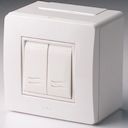 ДКС 10001 Коробка в сборе с 2-кл. выключателем, белая DKC