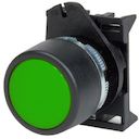 Кнопка плоская без фиксации, зеленая прозрачная DKC