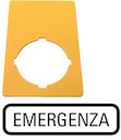 Знак аварийная остановка 50х33мм "EMERGENZA" M22-XZK-I99 жел. EATON 216474