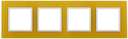 14-5104-21 Эл/ус ЭРА Рамка на 4 поста, стекло, Эра Elegance, жёлтый+бел