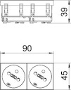 Розетка 2-м 10/16А 250В STD-F3 AL2 33град. франц. станд. серебр. OBO 6120252