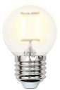 Лампа светодиодная LED 6вт 200-250В шар матовое 500Лм Е27 3000К Uniel Sky филамент