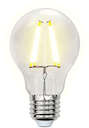 Лампа светодиодная LED 8вт 200-250В форма А прозрачное 800Лм Е27 3000К Uniel Sky филамент