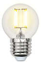 Лампа светодиодная LED 6вт 200-250В шар прозрачное 500Лм Е27 3000К Uniel Sky филамент
