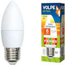 Лампа светодиодная LED-C37-6W/WW/E27/FR/O 6Вт свеча 3000К тепл. бел. E27 450лм 175-250В Volpe UL-00001066