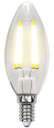 Лампа светодиодная LED 6вт 200-250В свеча прозрачное 500Лм Е14 3000К Uniel Sky филамент