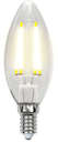 Лампа светодиодная LED 6вт 200-250В свеча прозрачное 500Лм Е14 4000К Uniel Sky филамент