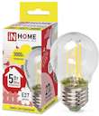 Лампа светодиодная LED-ШАР-deco 5Вт 230В E27 3000К 450Лм прозр. IN HOME 4690612007700