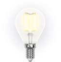 Лампа светодиодная LED 6вт 200-250В шар матовое 500Лм Е14 3000К Uniel Sky филамент