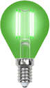 Лампа светодиодная декоративная цветная LED 5вт 200-250В шар 350Лм Е14 ЗЕЛЕНЫЙ Uniel Air color