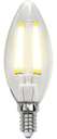 Лампа светодиодная LED-C35-5W/WW/E14/CL/DIM GLA01TR форма "свеча" прозр. Air теплый бел. 3000К диммир. упак. картон Uniel UL-00002860