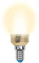 Лампа светодиодная пятилепестковая LED-G45P-5W/WW/E14/FR ALC02GD форма "шар" мат. колба корпус алюм. свет теплый бел. цвет корпуса зол. Crystal упак. пластик Uniel 10062