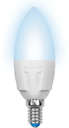 Лампа светодиодная LED-C37-7W/NW/E14/FR PLP01WH форма "свеча" мат. Palazzo бел. упак. картон Uniel UL-00000767
