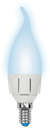 Лампа светодиодная LED-CW37-7W/NW/E14/FR PLP01WH форма "свеча на ветру" мат. Palazzo бел. упак. картон Uniel UL-00000769