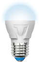 Лампа светодиодная LED-G45-7W/NW/E27/FR PLP01WH форма "шар" мат. Palazzo бел. упак. картон Uniel UL-00000772