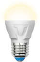 Лампа светодиодная LED-G45-7W/WW/E27/FR PLP01WH форма "шар" мат. Palazzo свет теплый бел. упак. картон Uniel UL-00000774