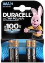 Элемент питания алкалиновый LR03-4BL Ultra Power (блист.4шт) Duracell Б0038762