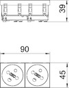 Розетка 2-м 16А 250В STD-F3K SRO2 с кодом 33град. красн. OBO 6120324