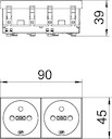 Розетка 2-м 10/16А 250В STD-F0 SWGR2 0град. франц. станд. черн. OBO 6120180