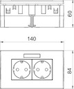 Блок укомплектованный розеточный AR45 марк. 2хModul45 84х140х59мм SDE-RW D0GN2B зел. OBO 6119428