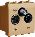 Розетка TV-FM-SAT модульная, Avanti, Ванильная дымка, 2 модуля