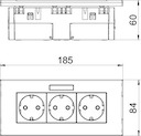 Блок розеточный укомплектованный AR45 (маркировка 3xModul45 84x185x59 мм белый)