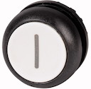 Головка кнопки с фиксации бел. с обозначение O; черн. лицевое кольцо M22S-DR-W-X1 EATON 216635