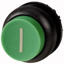 Головка кнопки M22S-DH-G-X1 выступающая без фикс. зел.; черн. лицевое кольцо EATON 216658