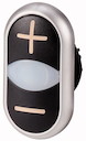 Кнопка двойная с сигнальной лампой; с обозначением + - цвет бел./черн. M22-DDL-S-X4/X5 EATON 218145