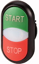 Кнопка двойная с сигнальной лампой; с обозначением "start" "stop" M22-DDL-WS-GB1/GB0 бел./черн. EATON 216708