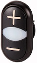 Кнопка двойная с сигнальной лампой; с обозначением + - цвет бел./черн.; черн. лицевое кольцо M22S-DDL-S-X4/X5 EATON 218146